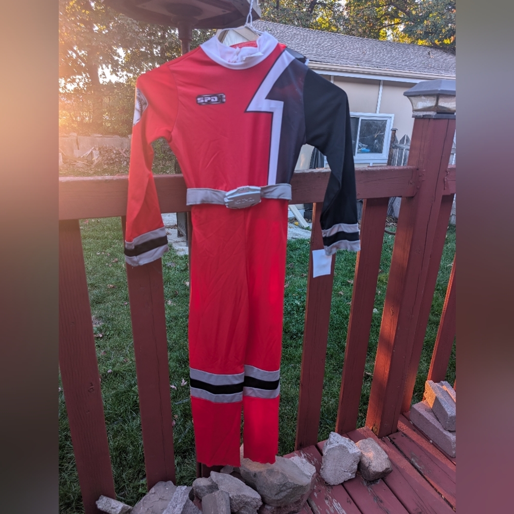 Kids Sz 7/8 Red Power Ranger Costume